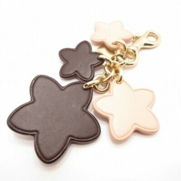Coach Wildflower Bag Charm Key Chain 3D Leather Gold Chain Pink Multi Colors NWT - Picture 9 of 12